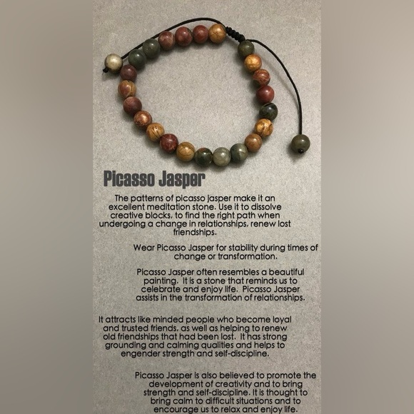 Handmade Picasso Jasper Beaded Hoop Earrings - Picture 7 of 8